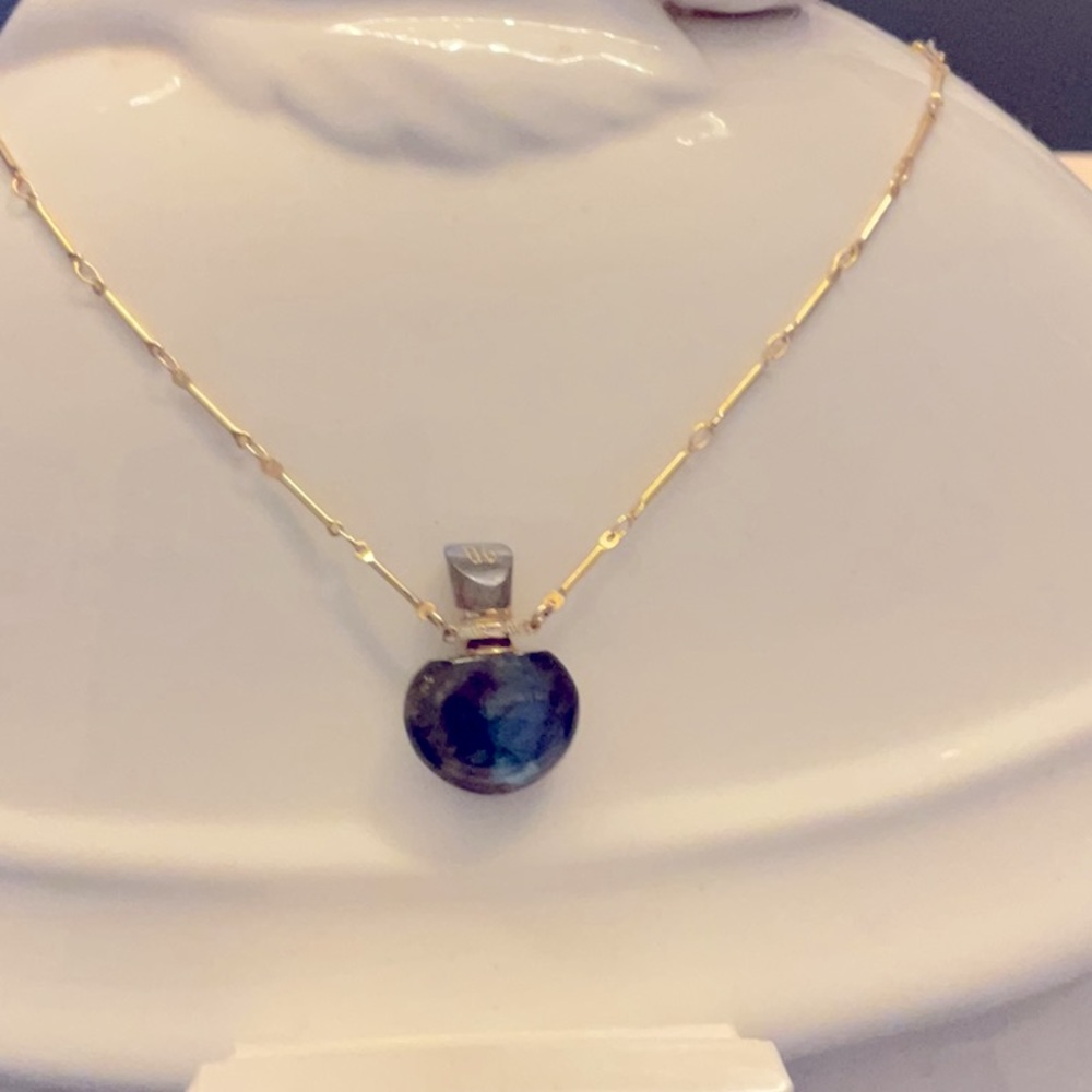 Danielle Gerber Potion in a bottle, Labradorite bottle with filler and stopper.
